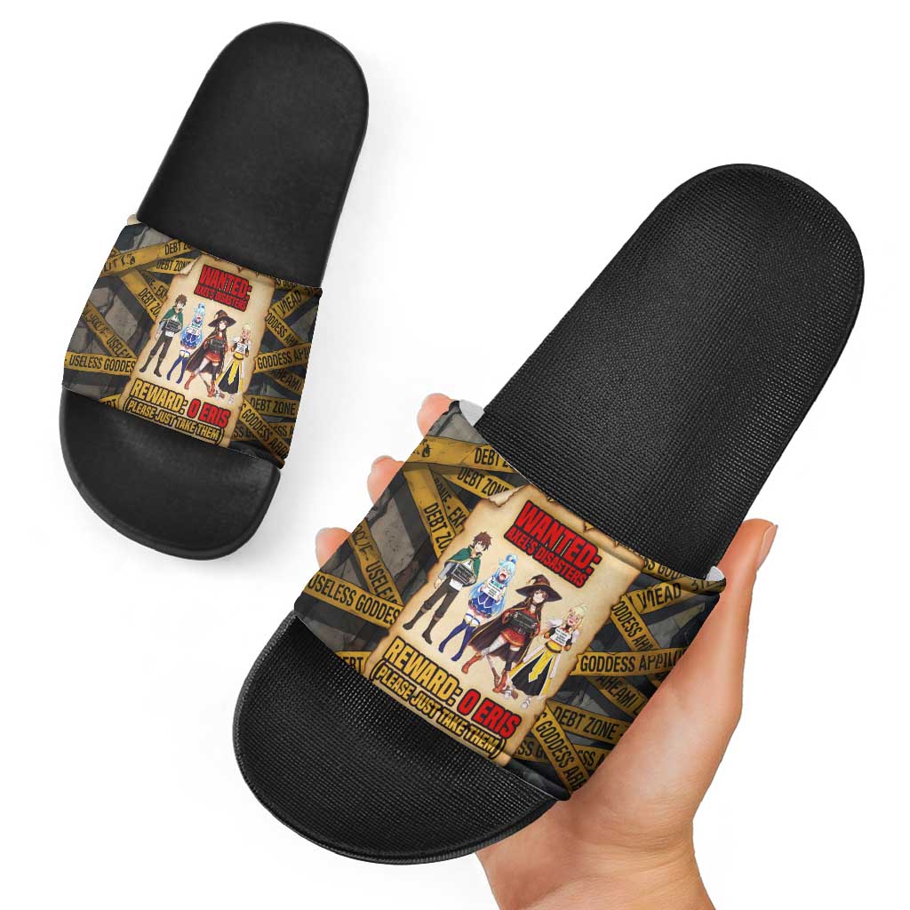 Axel’s Disasters Case File Slide Sandals Comic Poster Parody Style