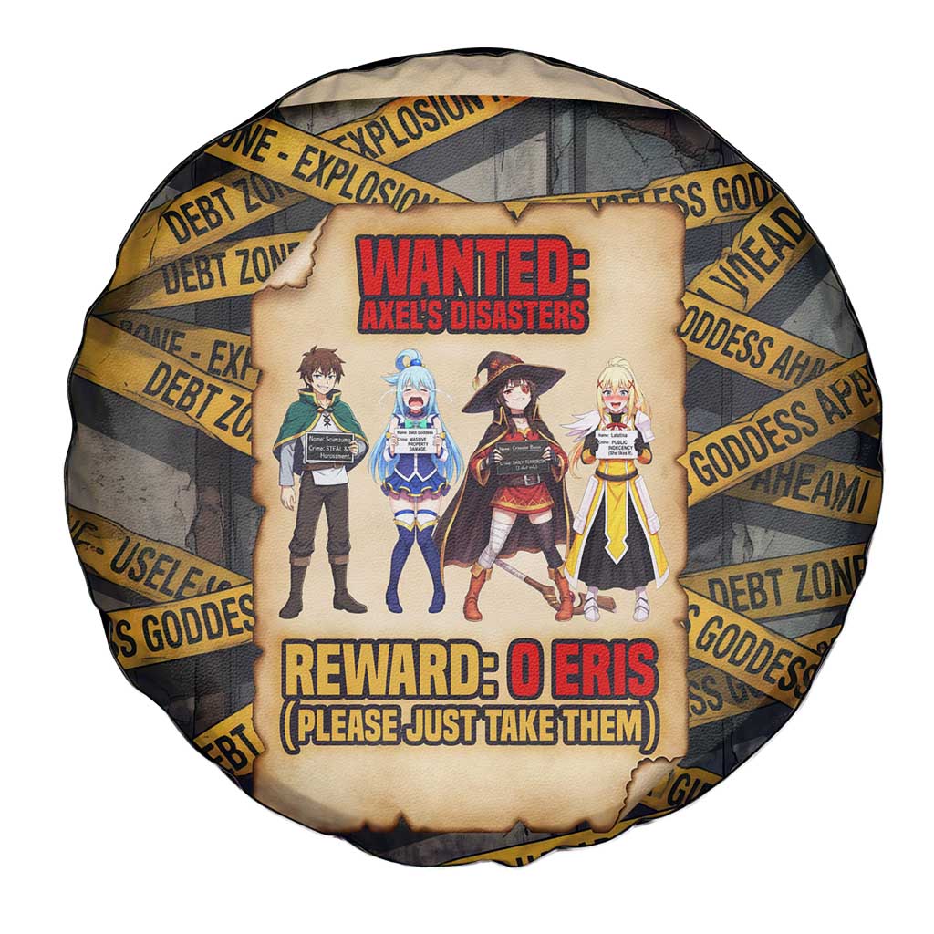 Axel’s Disasters Case File Spare Tire Cover Comic Poster Parody Style