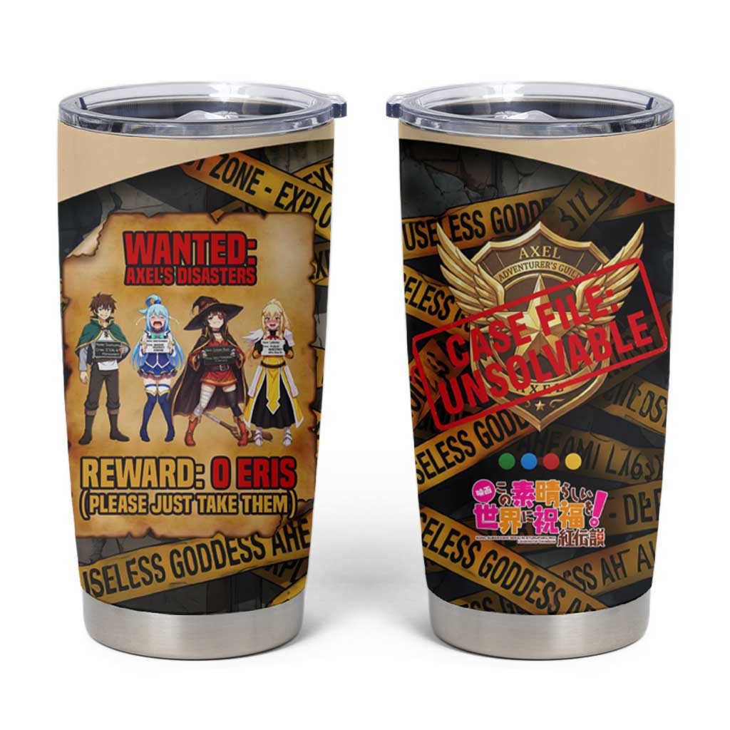 Axel’s Disasters Case File Tumbler Cup Comic Poster Parody Style