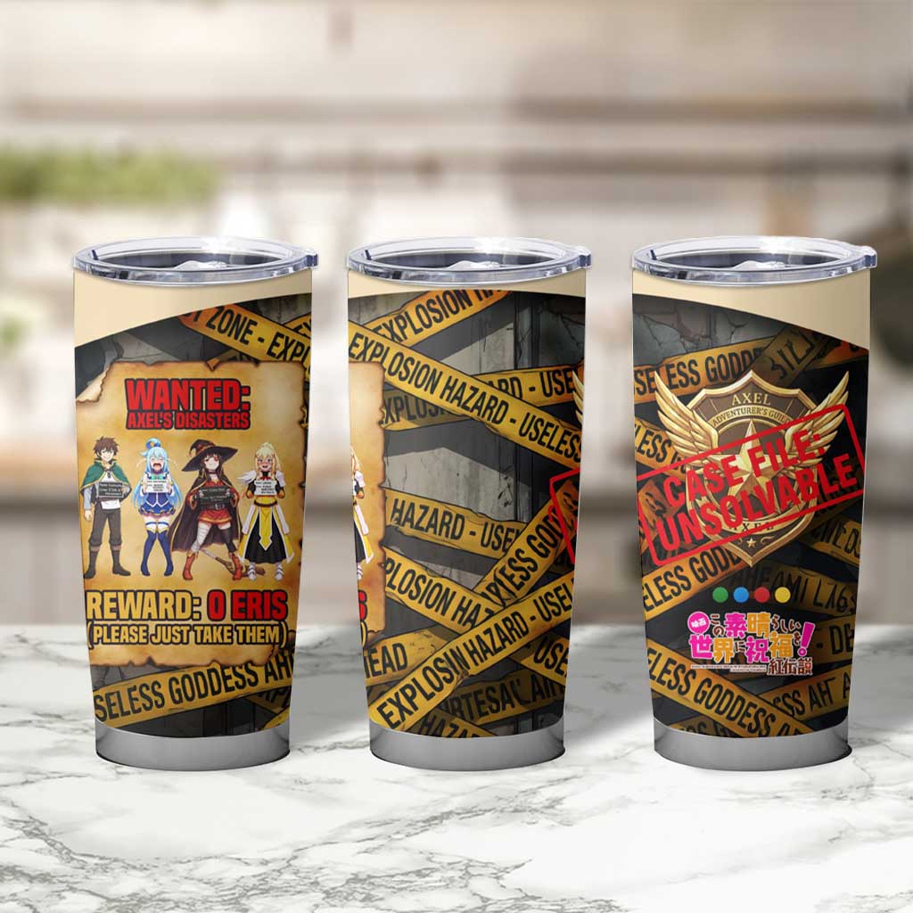 Axel’s Disasters Case File Tumbler Cup Comic Poster Parody Style