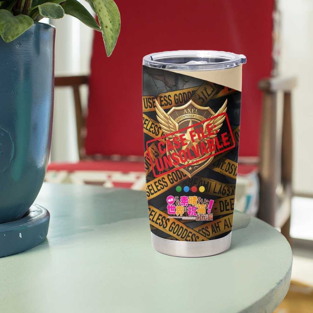 Axel’s Disasters Case File Tumbler Cup Comic Poster Parody Style
