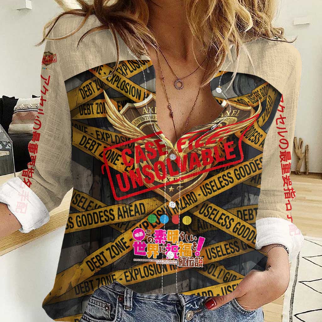 Axel’s Disasters Case File Women Casual Shirt Comic Poster Parody Style