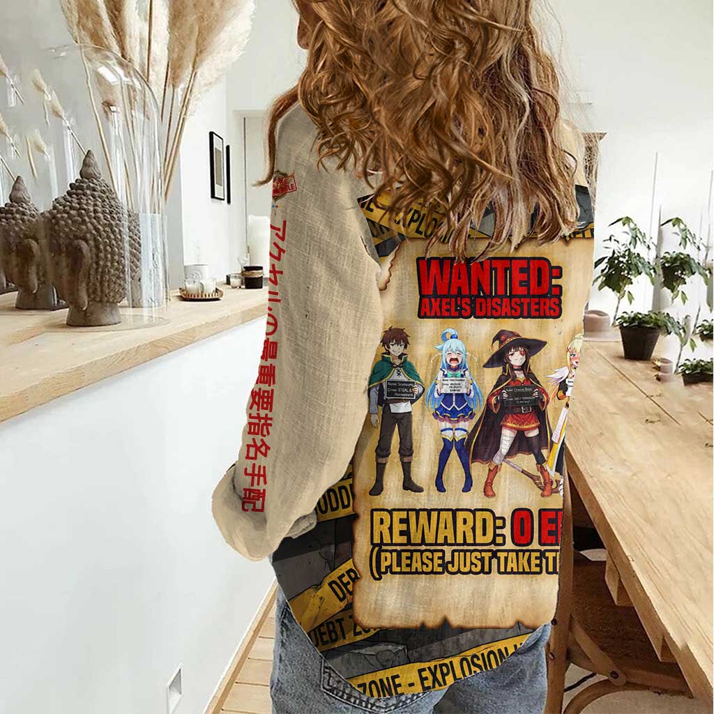 Axel’s Disasters Case File Women Casual Shirt Comic Poster Parody Style