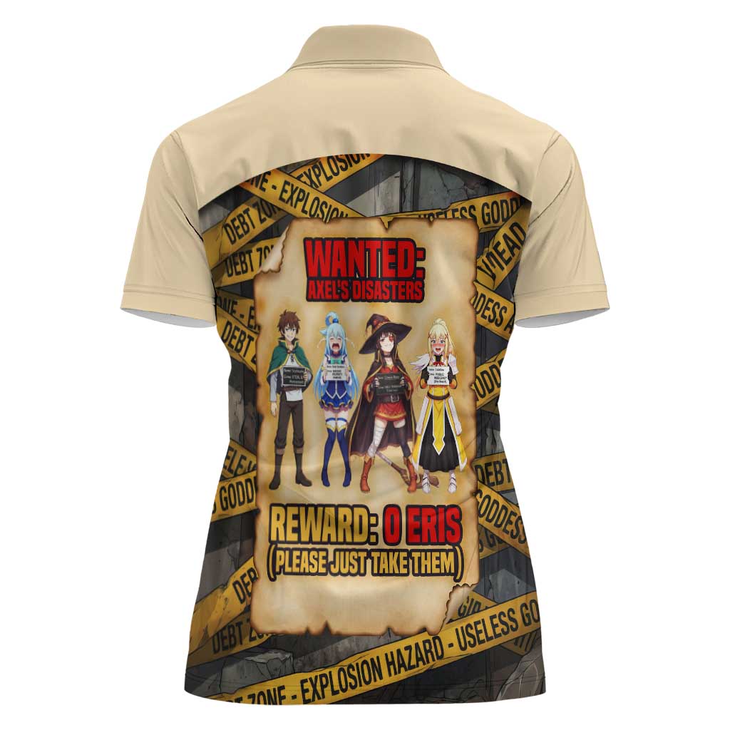 Axel’s Disasters Case File Women Polo Shirt Comic Poster Parody Style