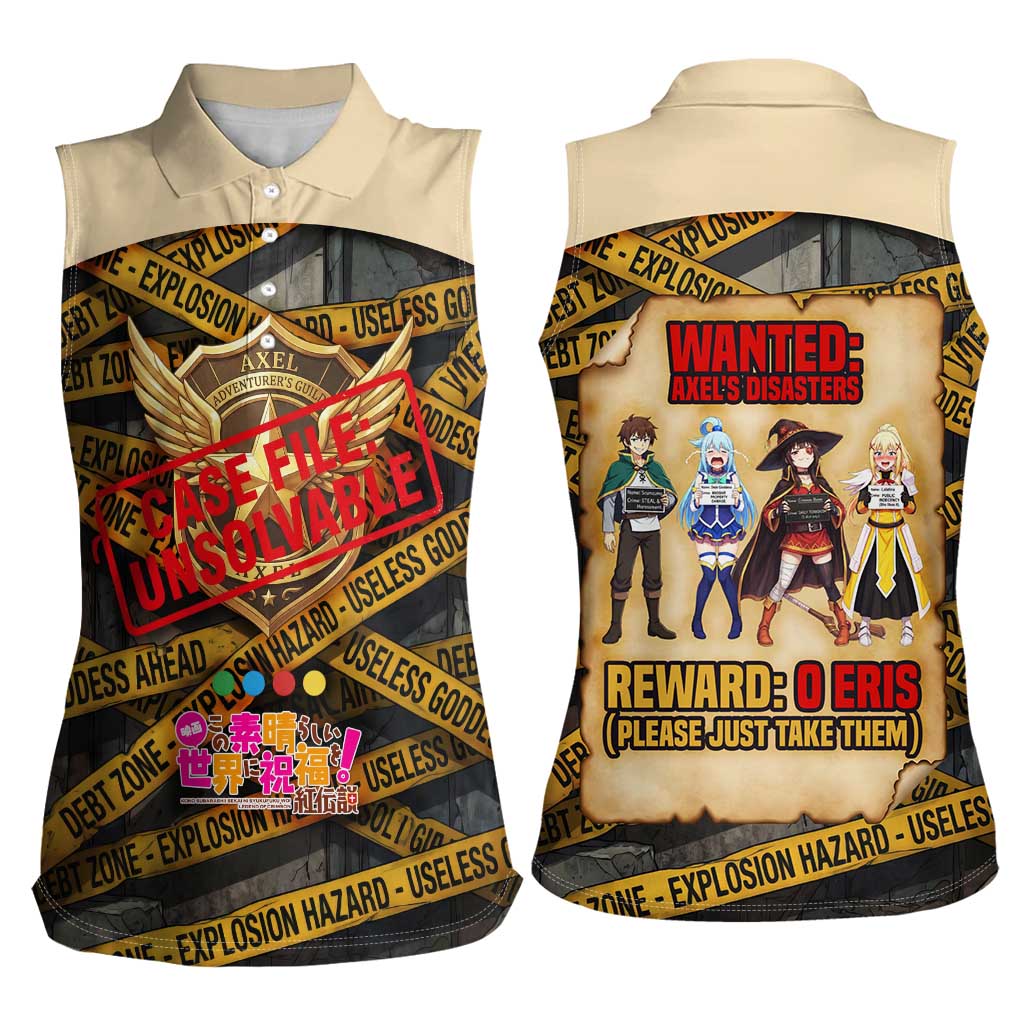 Axel’s Disasters Case File Women Sleeveless Polo Shirt Comic Poster Parody Style