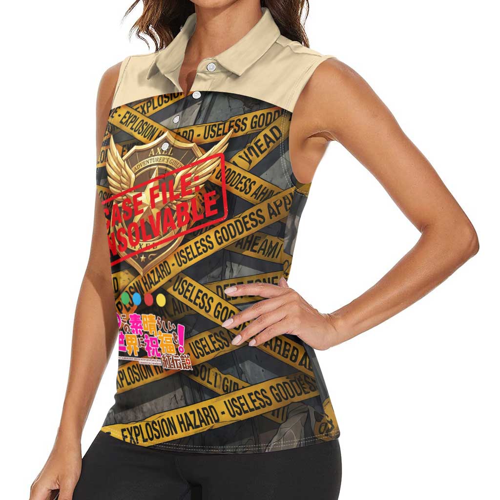 Axel’s Disasters Case File Women Sleeveless Polo Shirt Comic Poster Parody Style