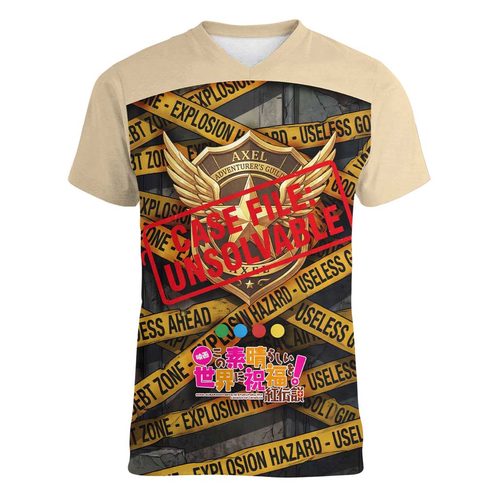 Axel’s Disasters Case File Women V-Neck T-Shirt Comic Poster Parody Style