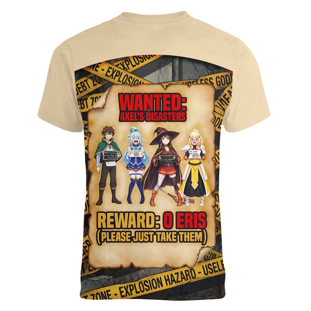 Axel’s Disasters Case File Women V-Neck T-Shirt Comic Poster Parody Style