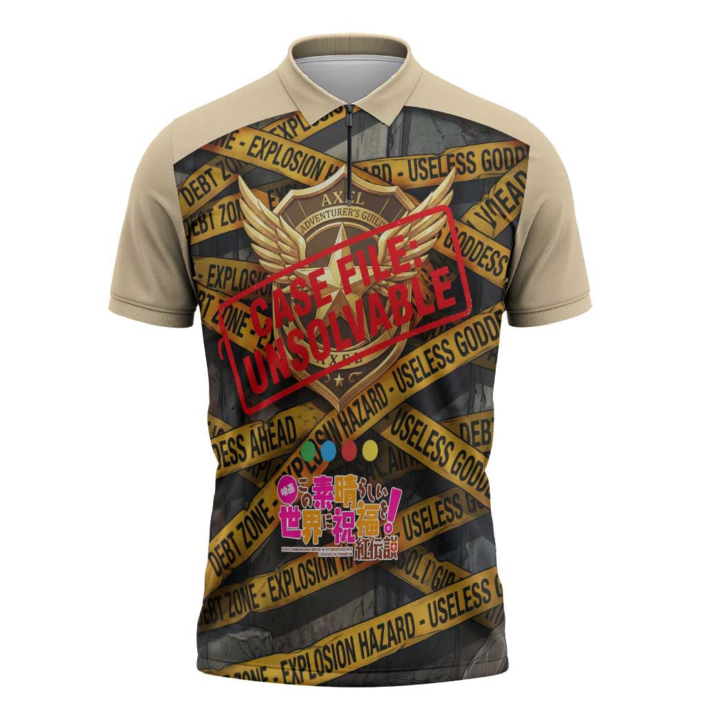 Axel’s Disasters Case File Zipper Polo Shirt Comic Poster Parody Style