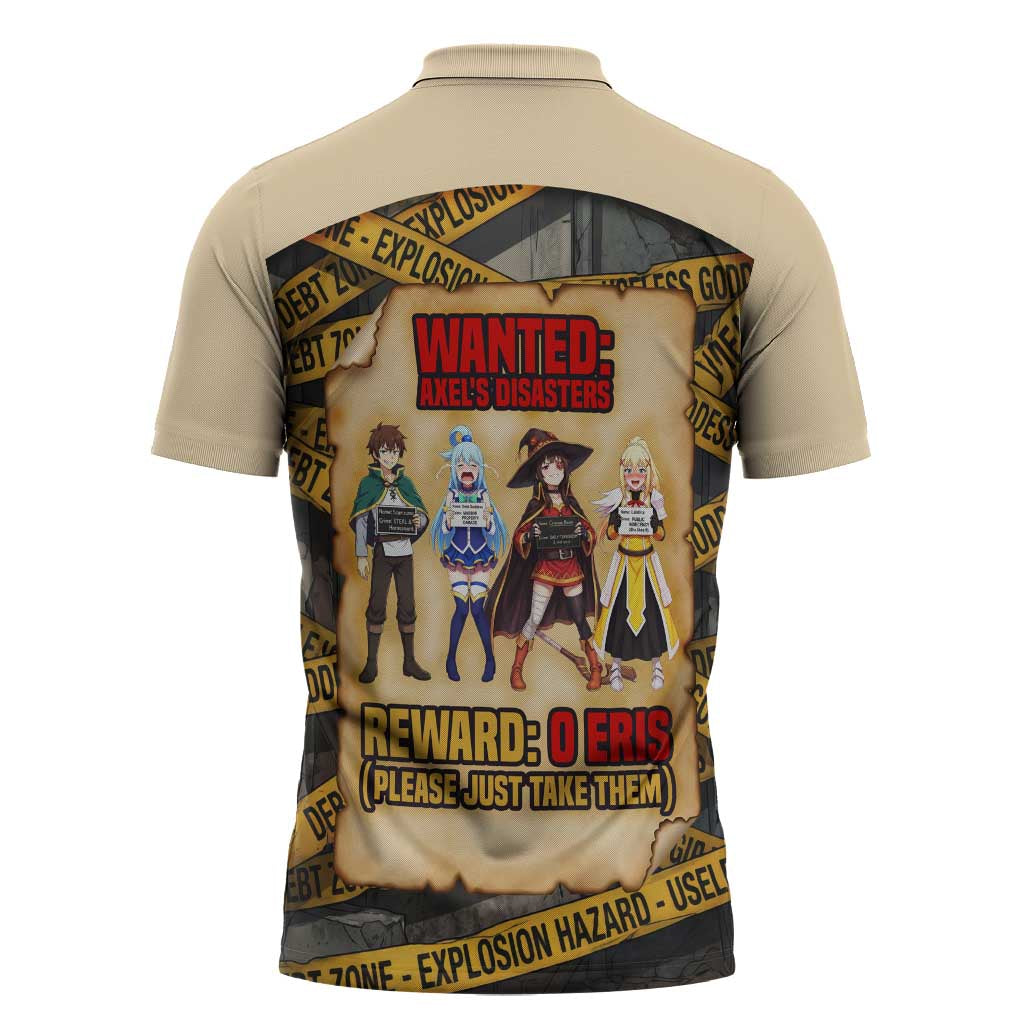 Axel’s Disasters Case File Zipper Polo Shirt Comic Poster Parody Style