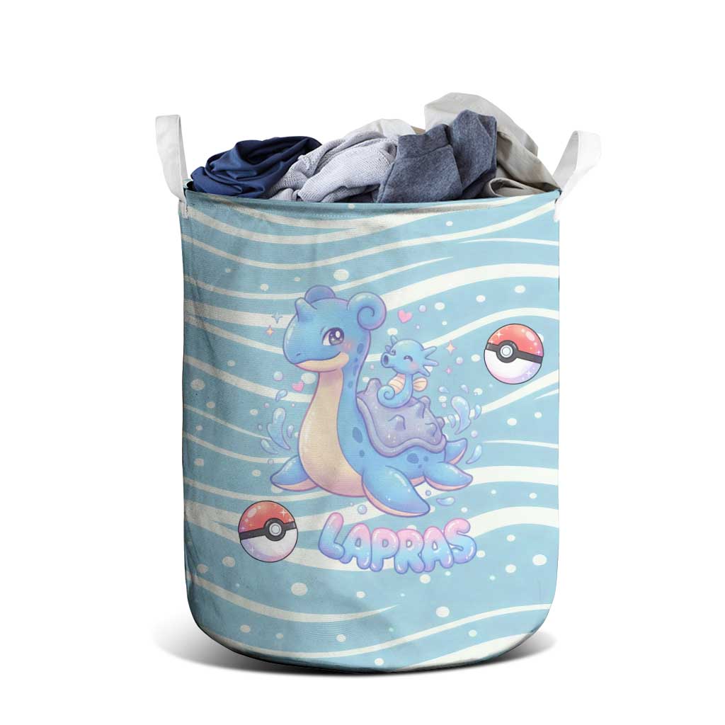 Lapras Laundry Basket Pastel Ocean Waves Kawaii Art
