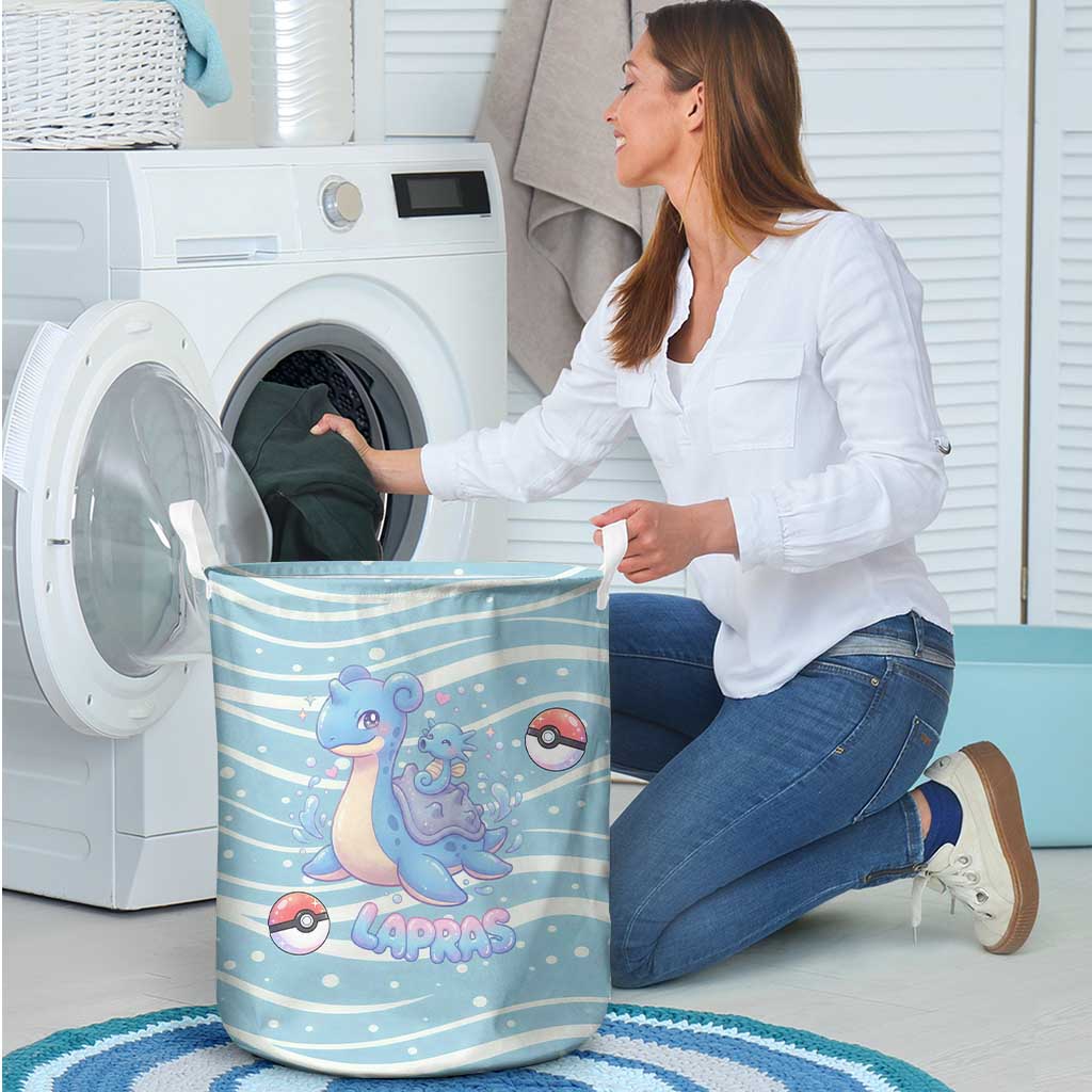 Lapras Laundry Basket Pastel Ocean Waves Kawaii Art