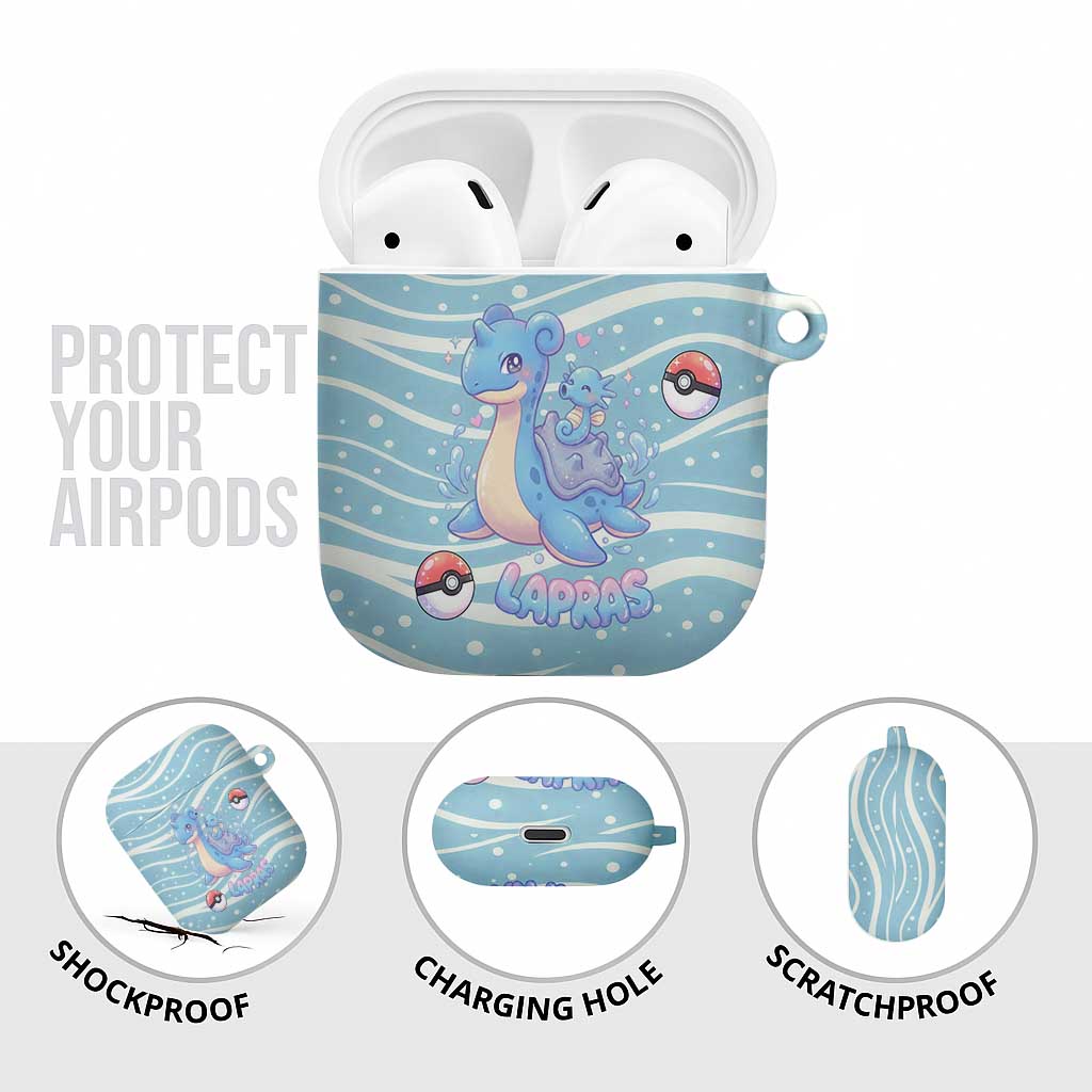 Lapras AirPods Case Pastel Ocean Waves Kawaii Art