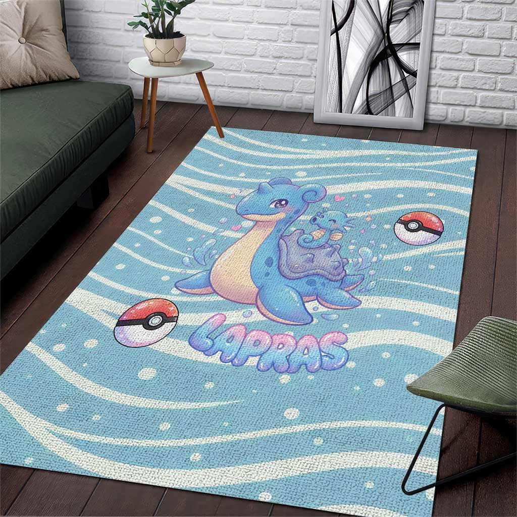 Lapras Area Rug Pastel Ocean Waves Kawaii Art