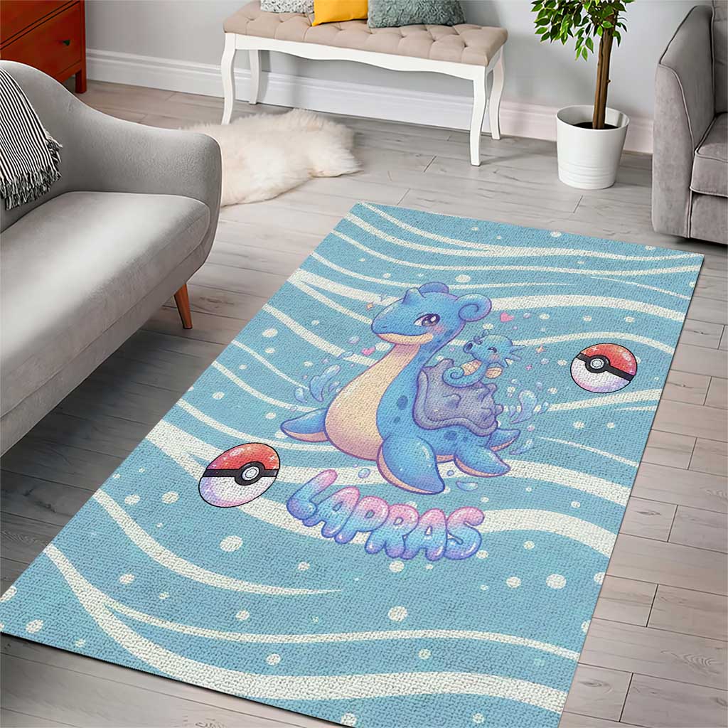 Lapras Area Rug Pastel Ocean Waves Kawaii Art