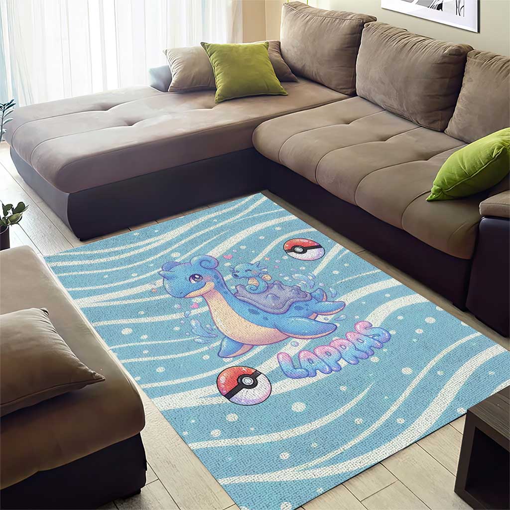 Lapras Area Rug Pastel Ocean Waves Kawaii Art