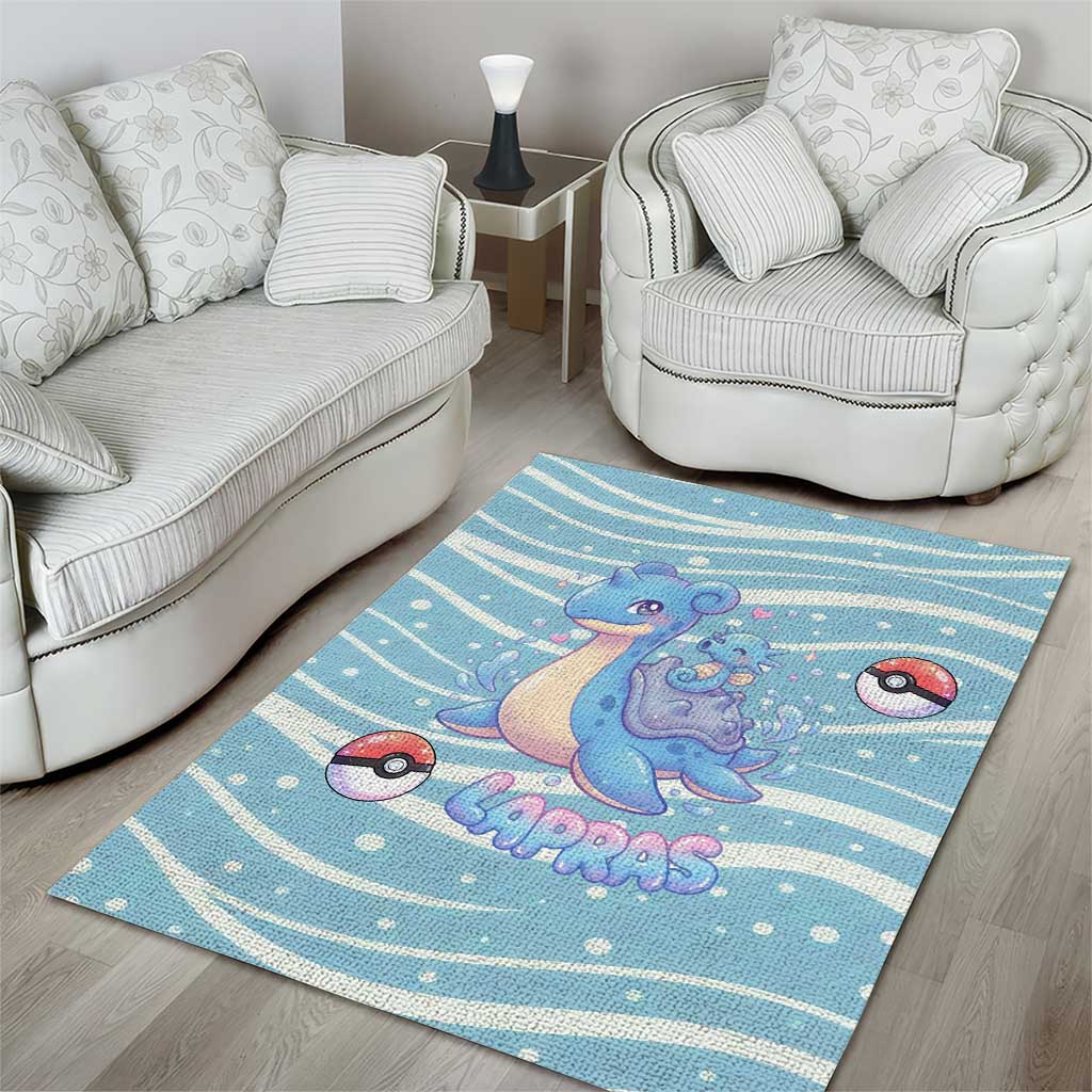 Lapras Area Rug Pastel Ocean Waves Kawaii Art