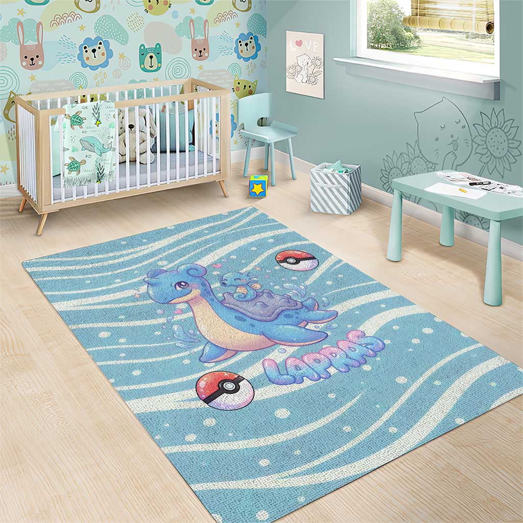 Lapras Area Rug Pastel Ocean Waves Kawaii Art