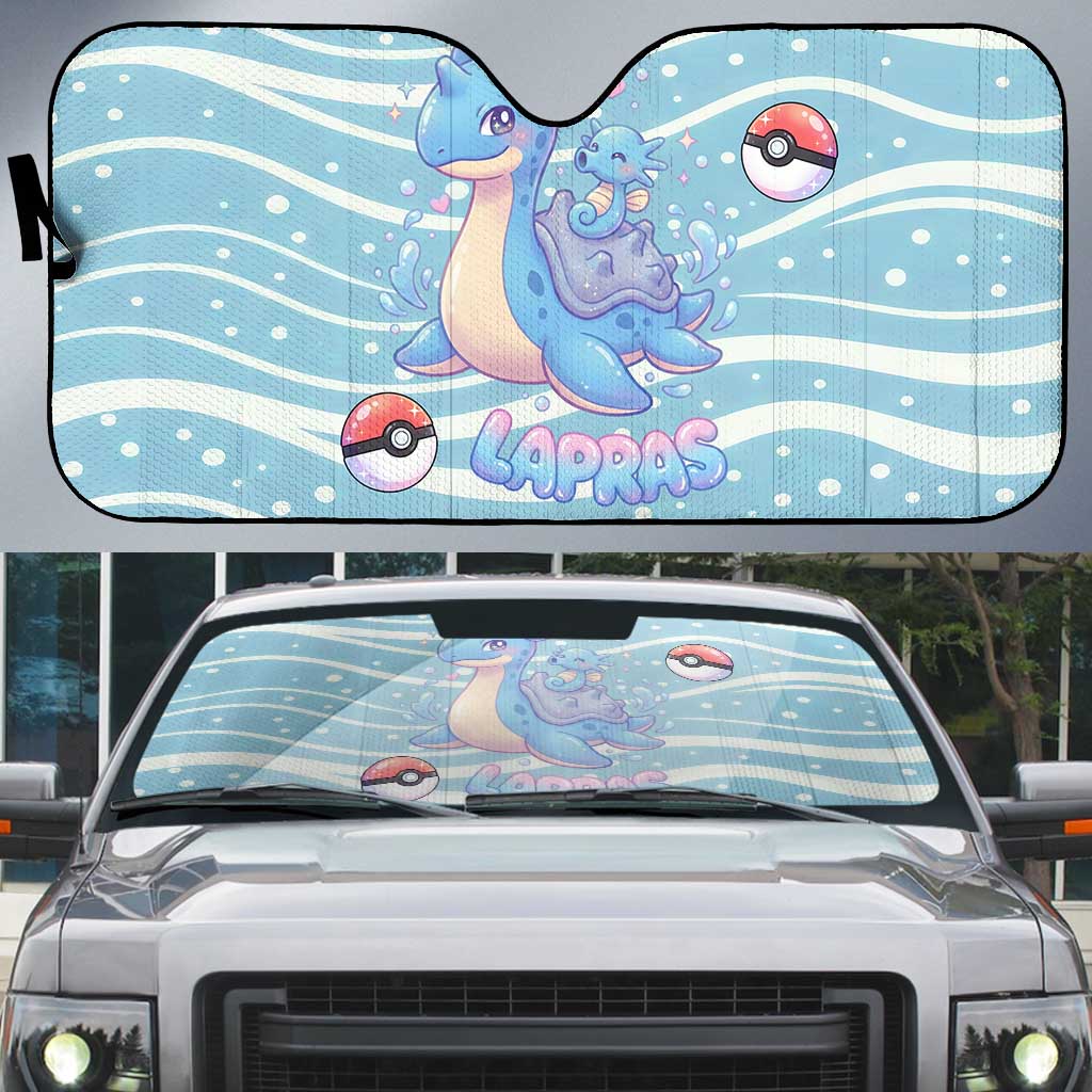Lapras Auto Sun Shade Pastel Ocean Waves Kawaii Art