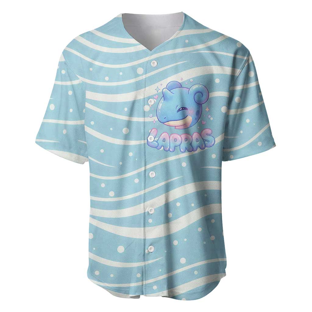 Lapras Baseball Jersey Pastel Ocean Waves Kawaii Art