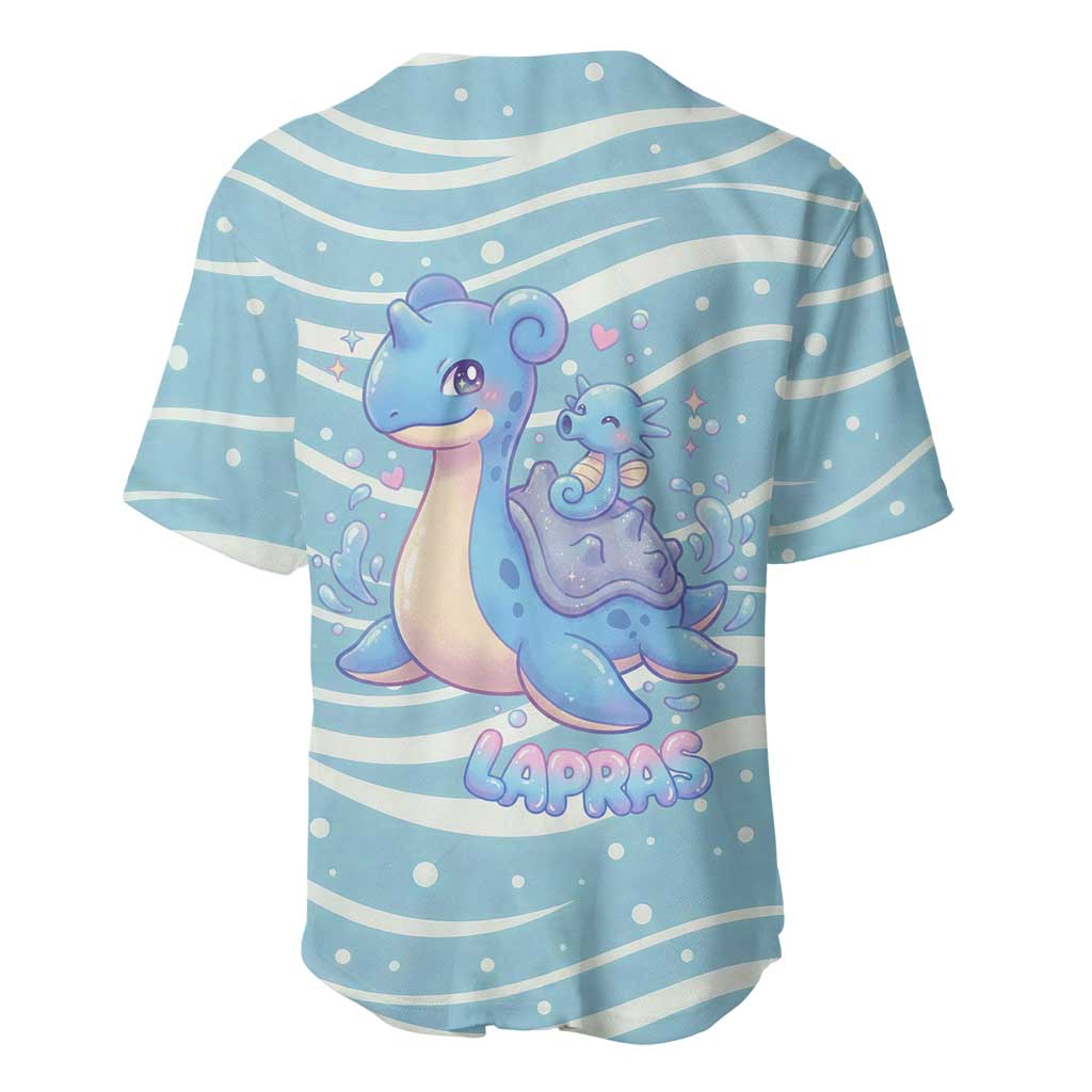 Lapras Baseball Jersey Pastel Ocean Waves Kawaii Art