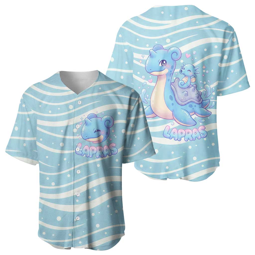 Lapras Baseball Jersey Pastel Ocean Waves Kawaii Art