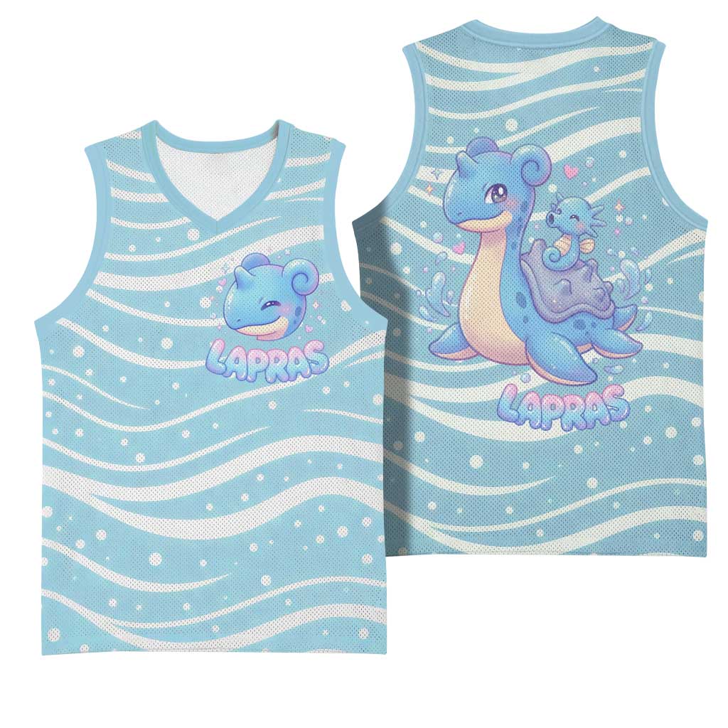 Lapras Basketball Jersey Pastel Ocean Waves Kawaii Art