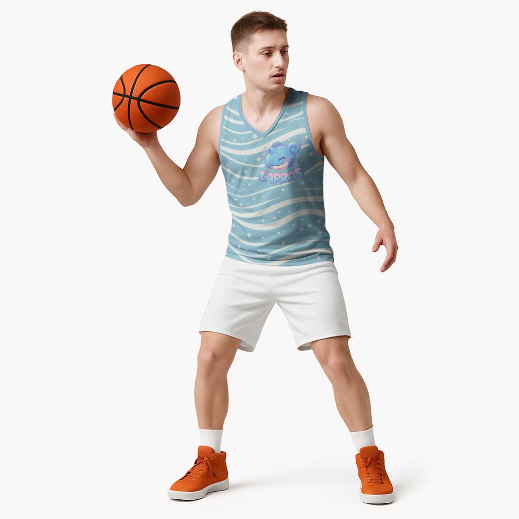 Lapras Basketball Jersey Pastel Ocean Waves Kawaii Art