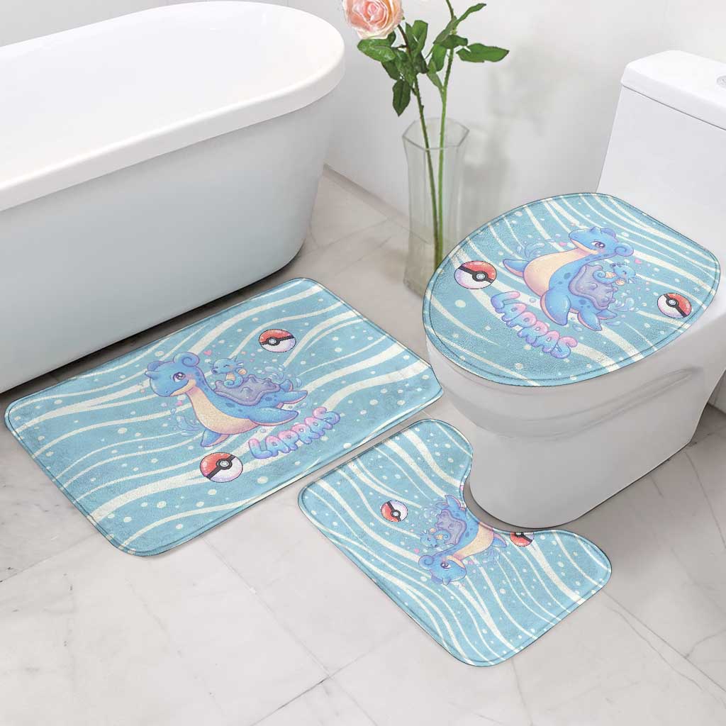 Lapras Bathroom Set Pastel Ocean Waves Kawaii Art