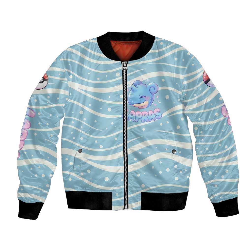 Lapras Bomber Jacket Pastel Ocean Waves Kawaii Art