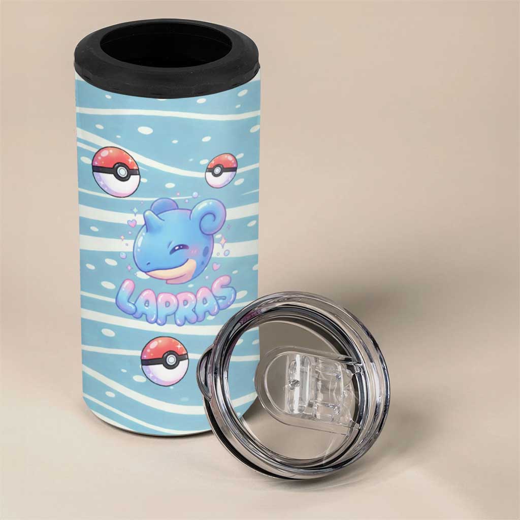 Lapras 4 in 1 Can Cooler Tumbler Pastel Ocean Waves Kawaii Art