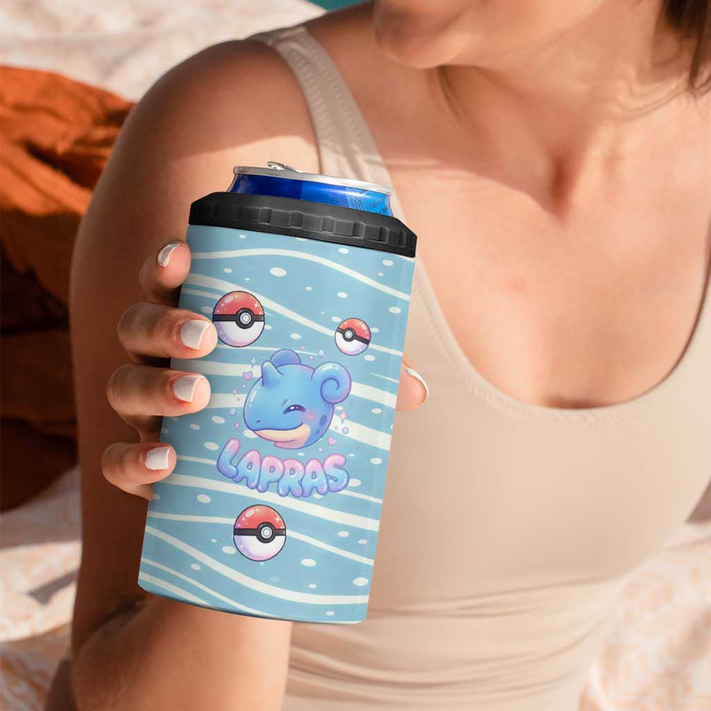 Lapras 4 in 1 Can Cooler Tumbler Pastel Ocean Waves Kawaii Art