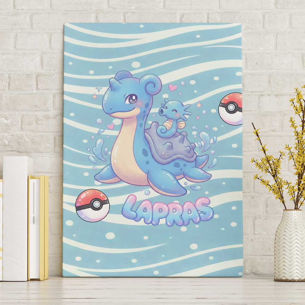 Lapras Canvas Wall Art Pastel Ocean Waves Kawaii Art