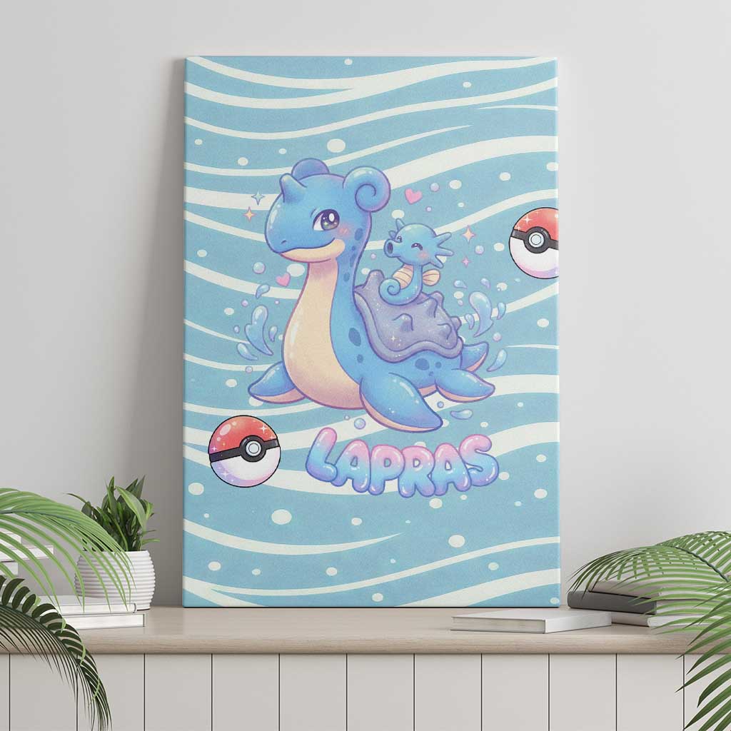Lapras Canvas Wall Art Pastel Ocean Waves Kawaii Art