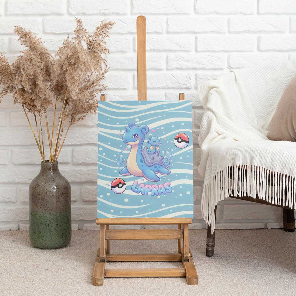 Lapras Canvas Wall Art Pastel Ocean Waves Kawaii Art