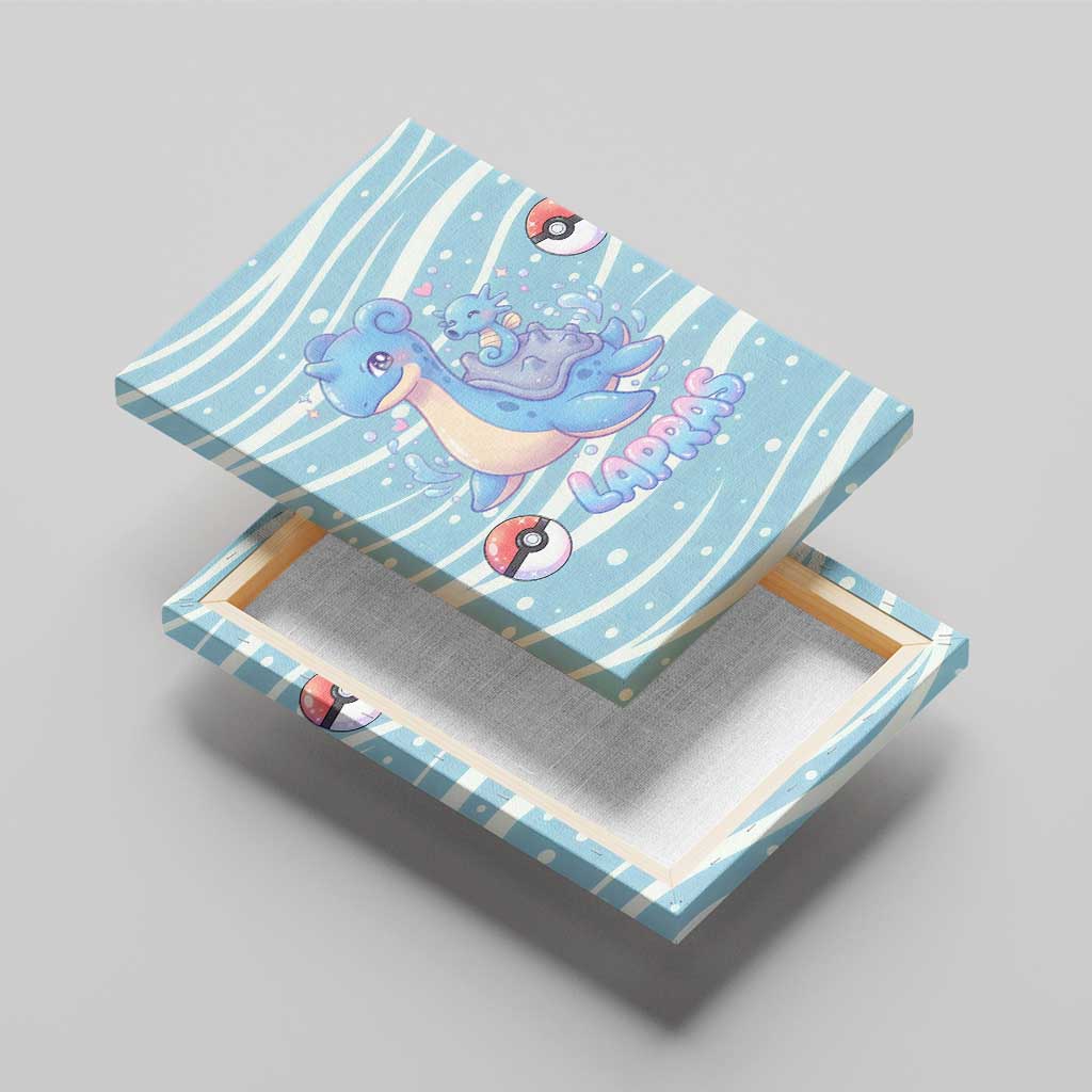 Lapras Canvas Wall Art Pastel Ocean Waves Kawaii Art