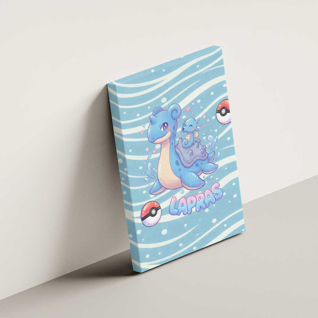 Lapras Canvas Wall Art Pastel Ocean Waves Kawaii Art