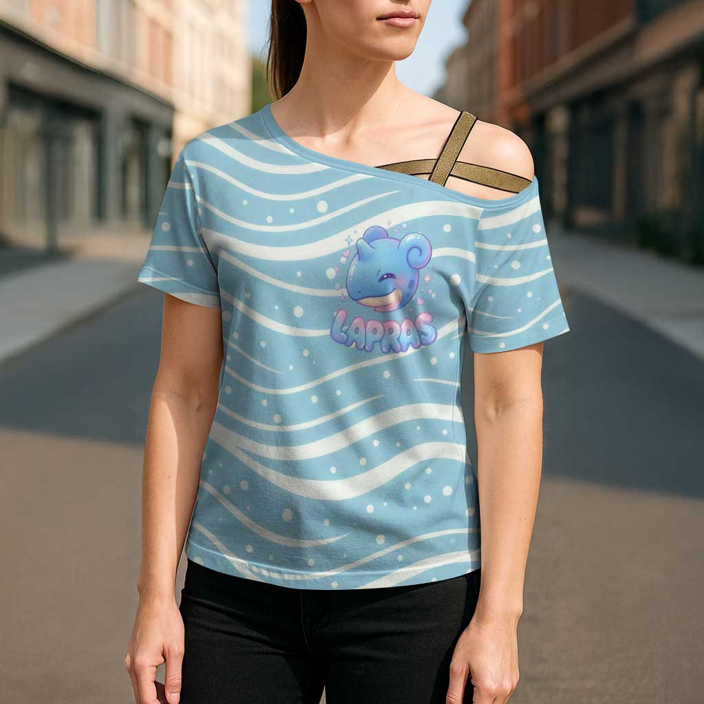 Lapras Cross Shoulder Shirt Pastel Ocean Waves Kawaii Art