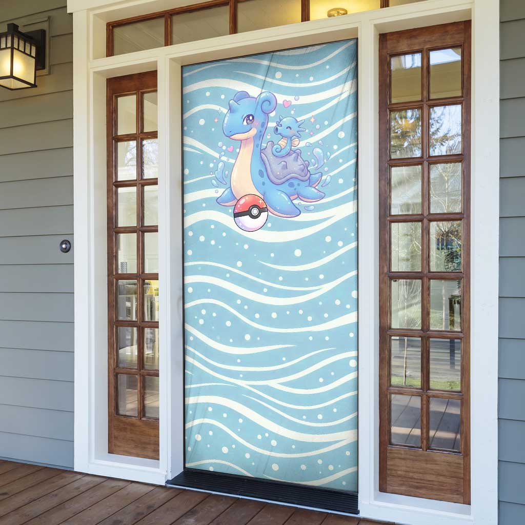 Lapras Door Cover Pastel Ocean Waves Kawaii Art