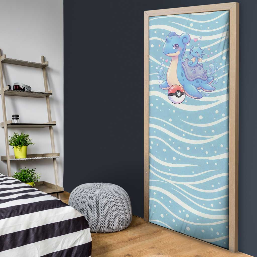 Lapras Door Cover Pastel Ocean Waves Kawaii Art