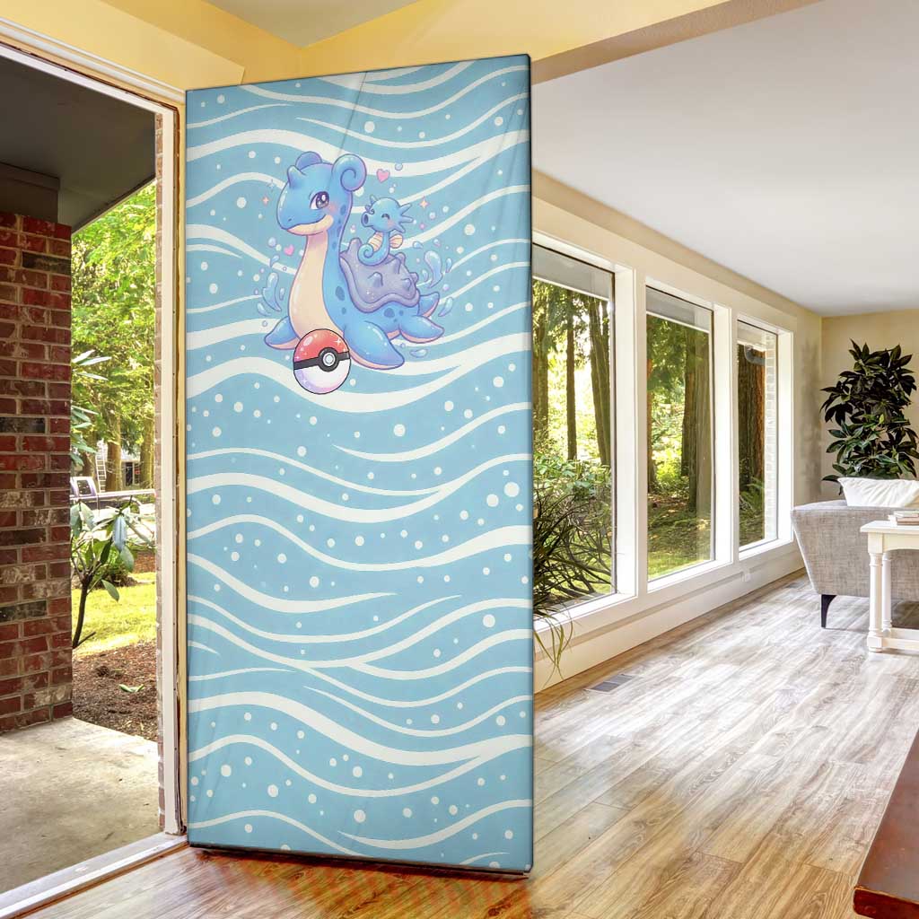 Lapras Door Cover Pastel Ocean Waves Kawaii Art