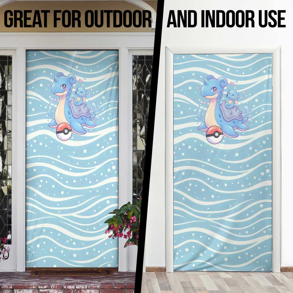 Lapras Door Cover Pastel Ocean Waves Kawaii Art