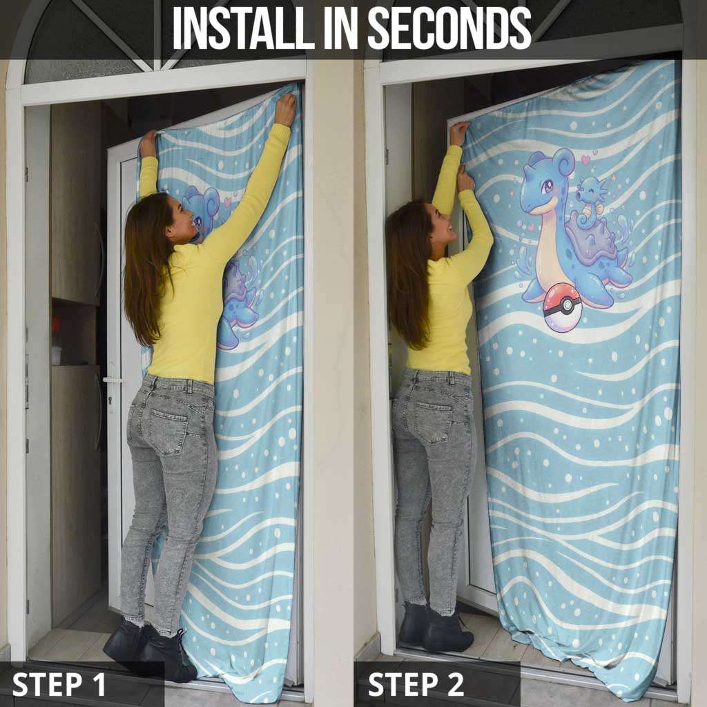 Lapras Door Cover Pastel Ocean Waves Kawaii Art
