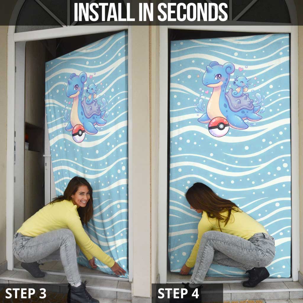 Lapras Door Cover Pastel Ocean Waves Kawaii Art