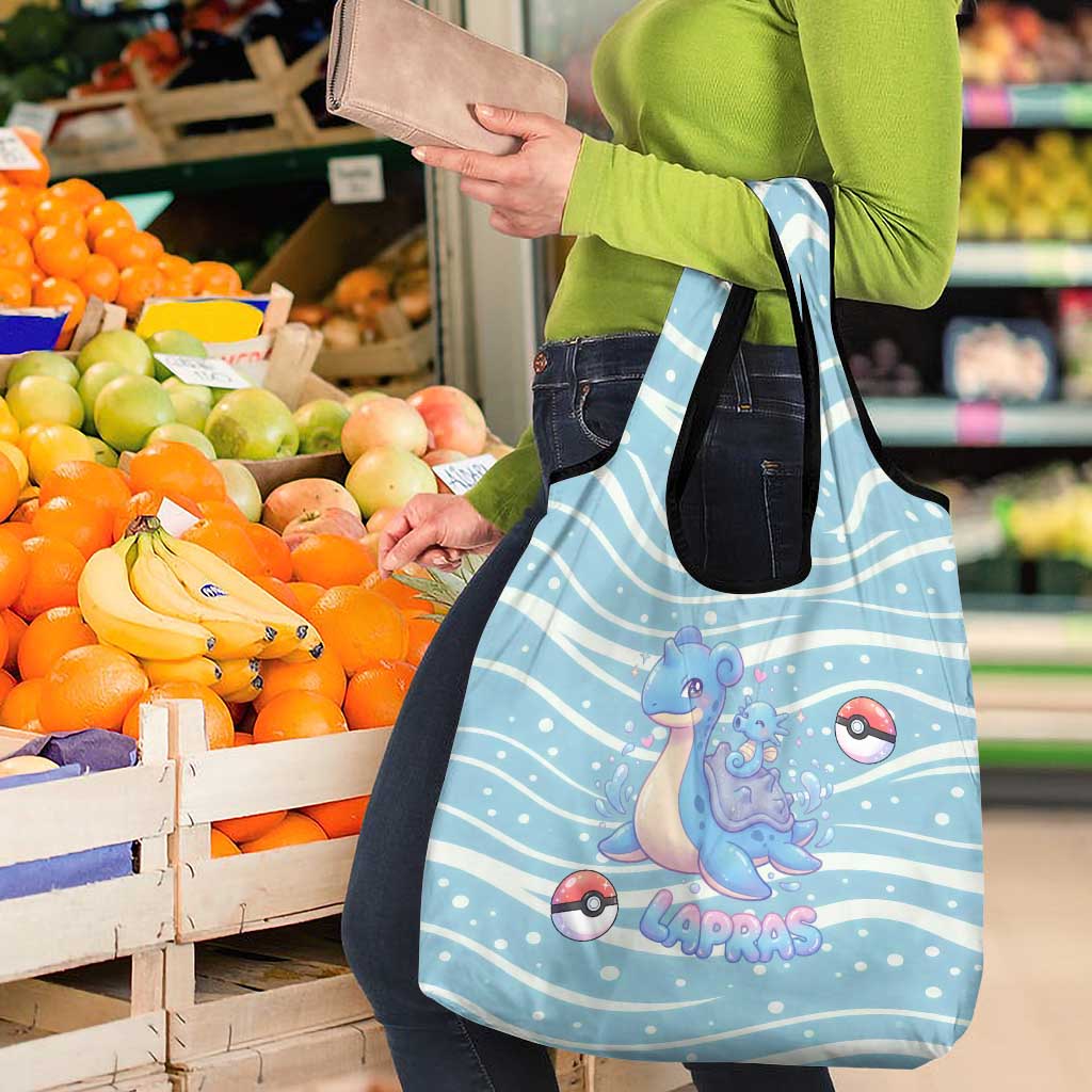 Lapras Grocery Bag Pastel Ocean Waves Kawaii Art