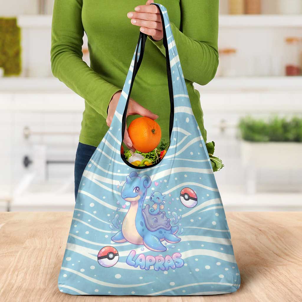 Lapras Grocery Bag Pastel Ocean Waves Kawaii Art