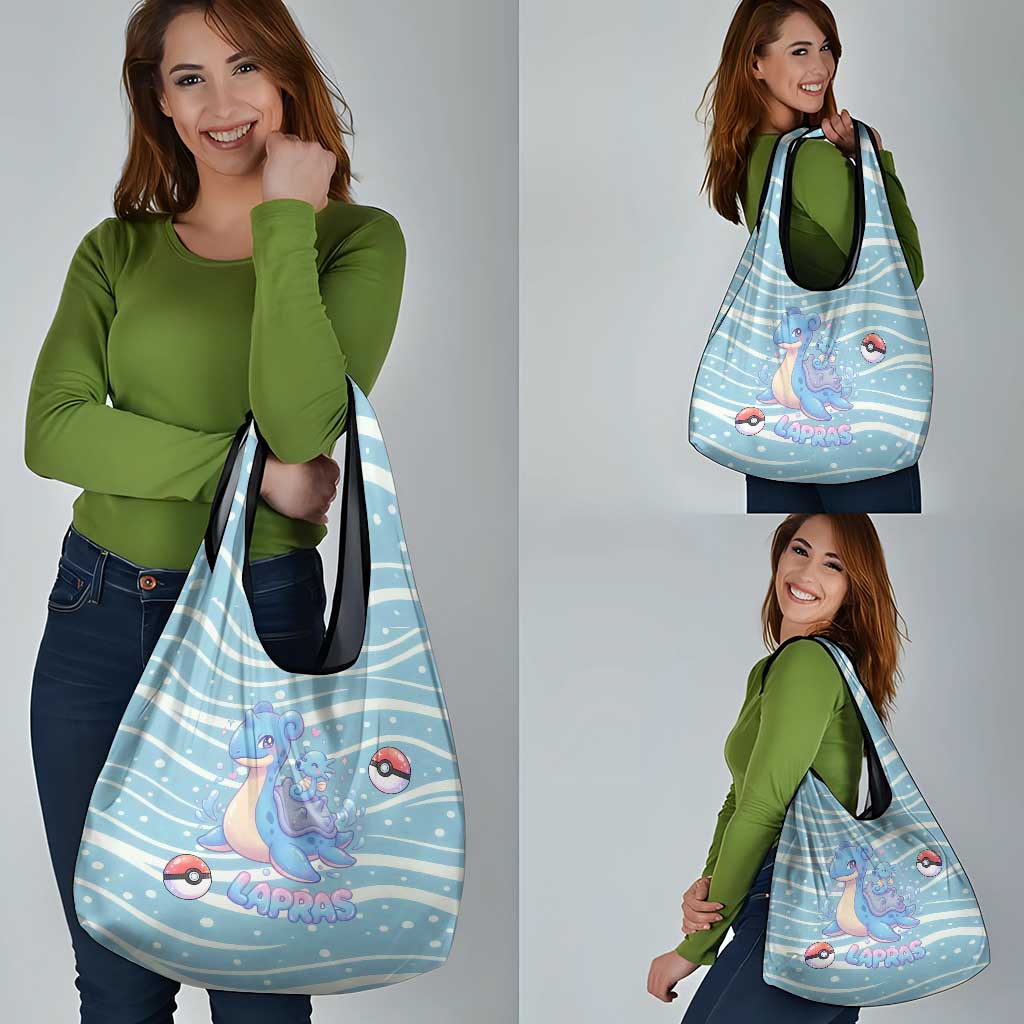 Lapras Grocery Bag Pastel Ocean Waves Kawaii Art