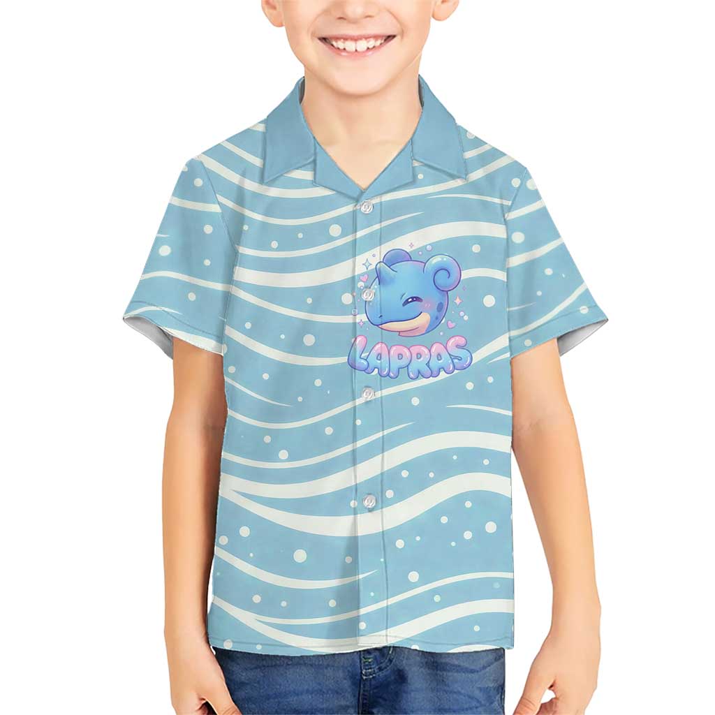 Lapras Hawaiian Shirt Pastel Ocean Waves Kawaii Art