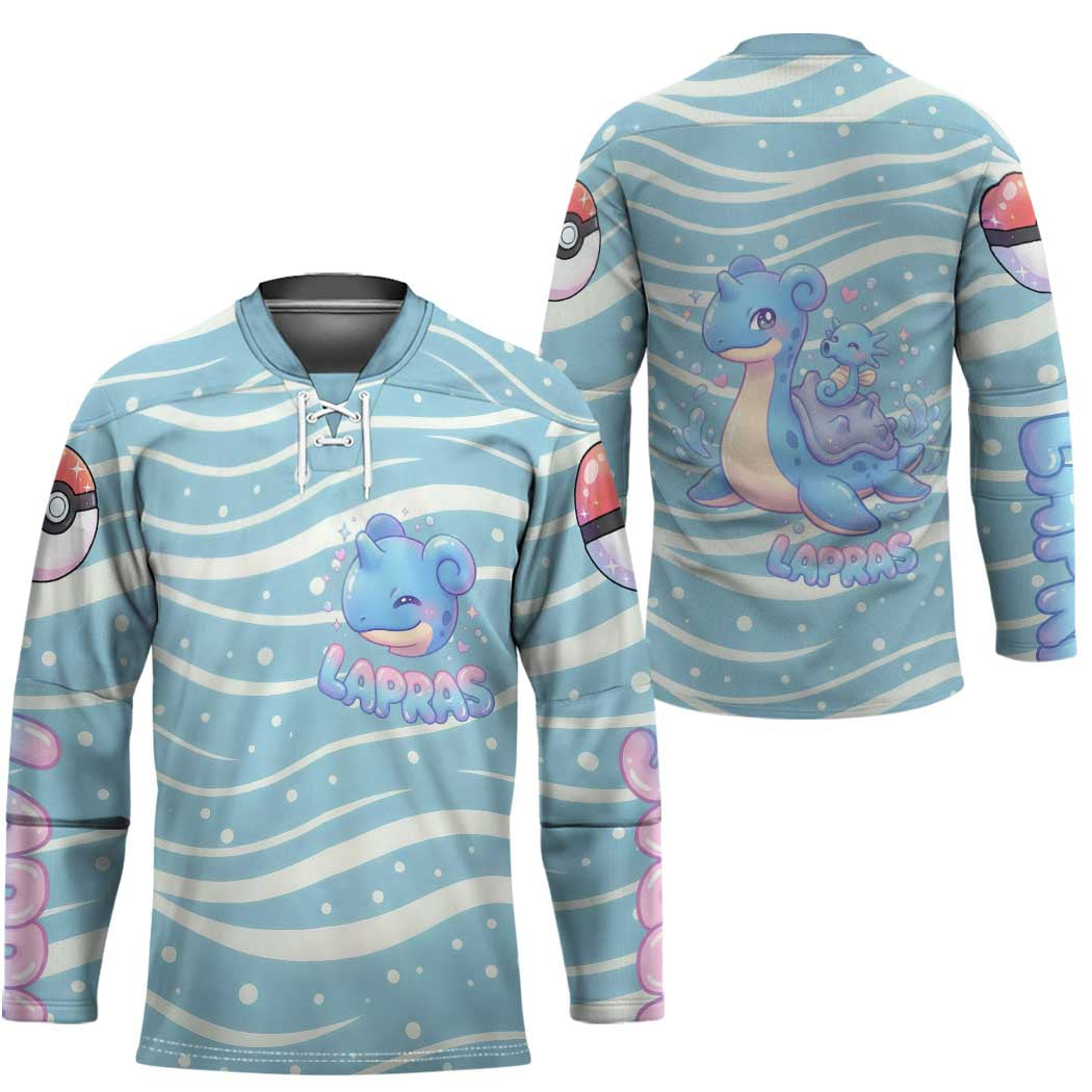 Lapras Hockey Jersey Pastel Ocean Waves Kawaii Art