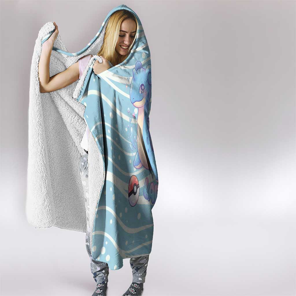 Lapras Hooded Blanket Pastel Ocean Waves Kawaii Art